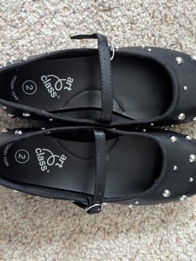 Art Class Black Mary Jane Flats with Studs